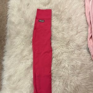 Hot pink high waisted leggings